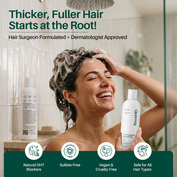 RootMD Thickening Shampoo. DHT Blocker for Thicker, Stronger Hair